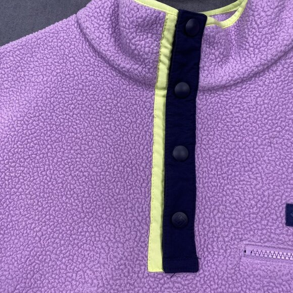 Columbia Womens Size M Lavender Fleece Pullover Snap Neck Sweater Cozy Outdoor - Picture 12 of 16